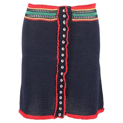 Pre-owned Rabanne Crochet-knitted Mini Skirt In Multicolor Cotton