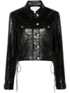 RABANNE CROCODILE-EMBOSSED LEATHER JACKET