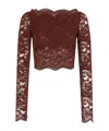 Rabanne Intricate Floral Lace Long-sleeve Top In Multi