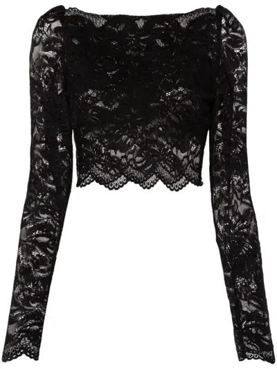 RABANNE RABANNE CROP TOP IN FLORAL LACE