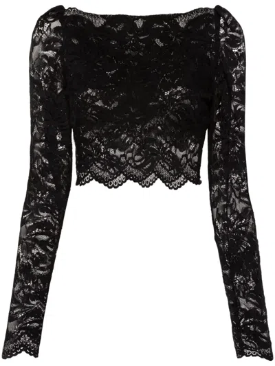 RABANNE CROP TOP IN FLORAL LACE