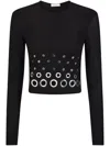 Rabanne Crop Top With Eyelets In Black