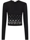 Rabanne Embellished Solid Jersey Second Skin Top In Black