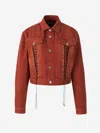 Rabanne Cotton Denim Jacket W/ Laces In Lace-up Details On The Sides