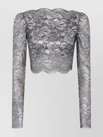 RABANNE CROPPED FLORAL LACE TOP