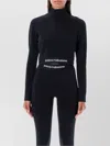 Rabanne Logo-underband Cropped Sweatshirt In Black