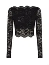 Rabanne Black Crop Top In Lace Black