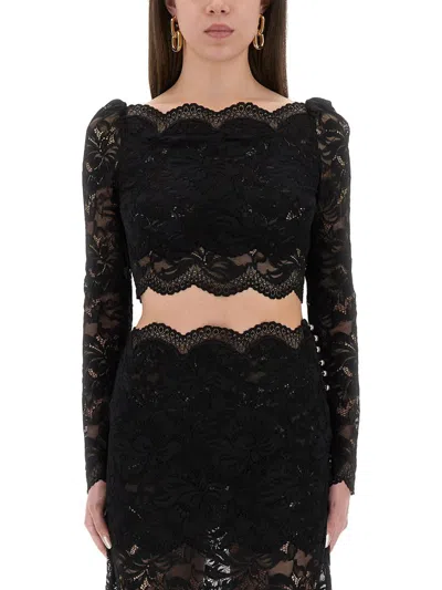 RABANNE RABANNE CROPPED LACE TOP
