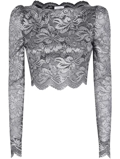 RABANNE RABANNE CROPPED LONG SLEEVES LACE TOP CLOTHING