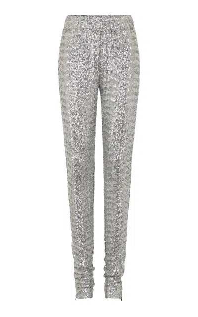 Rabanne Cropped Straight-leg Pants In Silver