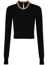 Rabanne Cropped Sweater With Chain Detail In Black