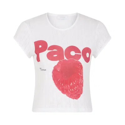 Pre-owned Rabanne Cropped T-shirt 'white' | Women's Size L