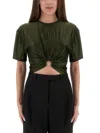 Rabanne Cropped T-shirt In Green