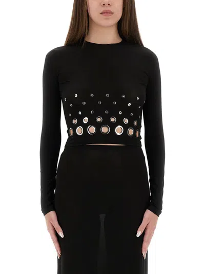 RABANNE RABANNE CROPPED TOP WITH EYELETS
