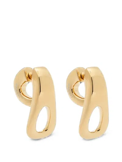 Rabanne Cross-link Drop Earrings In Gold