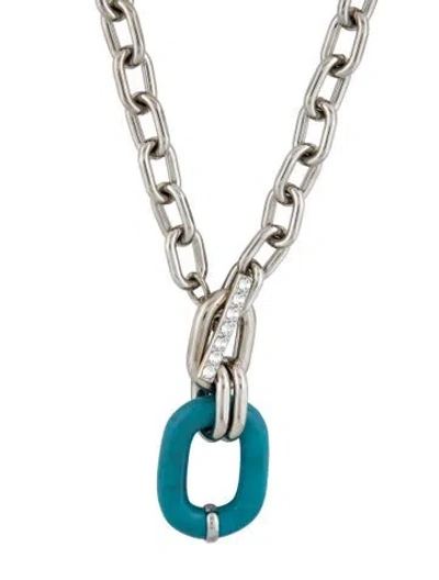 Pre-owned Rabanne Crystal & Enamel Chain Link Necklace, 33" In Multi