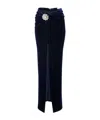 Rabanne Gathered Crystal-embellished Velvet Maxi Skirt In Black