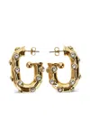 Rabanne Crystal Chunky Hoop Earrings In Gold