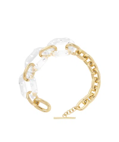Rabanne Crystal Decorated Transparent Necklace In Yellow