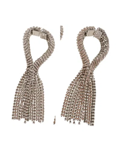 Rabanne Crystal-embelished Earrings In Silver Pink