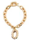 Rabanne Crystal-embellished Chain Necklace In Gold