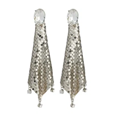 RABANNE CRYSTAL-EMBELLISHED CHAINMAIL DROP EARRINGS