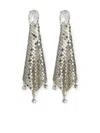 Rabanne Mini Mesh Pixel Rhinestone Earrings Accessories In Silver