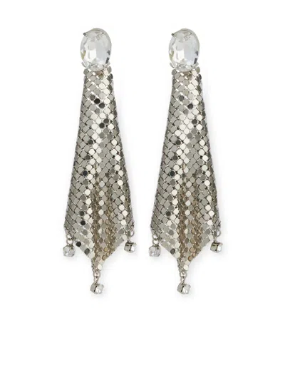 RABANNE CRYSTAL-EMBELLISHED CHAINMAIL DROP EARRINGS