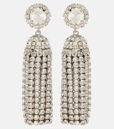 Rabanne Crystal-embellished Drop Earrings In Silver