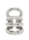 Rabanne Crystal-embellished Layered Ear Cuff In Silver