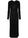 Rabanne Beaded Robe Dress Black In Black