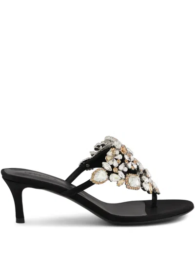 Rabanne Crystal-embellished Sandals In Black