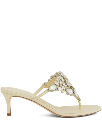 Rabanne Crystal-embellished Sandals In Neutral