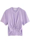 Rabanne Cropped T-shirt With Piercing Detail In Lilac
