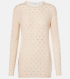 Rabanne Crystal-embellished Semi-sheer Top In Neutral