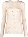 Rabanne Crystal-embellished Semi-sheer Top In Neutral