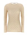 Rabanne Crystal-embellished Semi-sheer Top In Nude