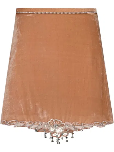 Rabanne Crystal-embellished Skirt In Neutrals