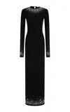 Rabanne Crystal-embellished Stretch-jersey Gown In Black