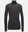 RABANNE CRYSTAL-EMBELLISHED TURTLENECK TOP