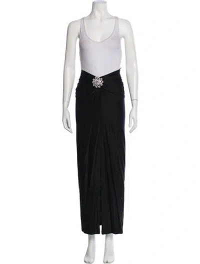 Pre-owned Rabanne Crystal Embellishments Long Skirt In Black