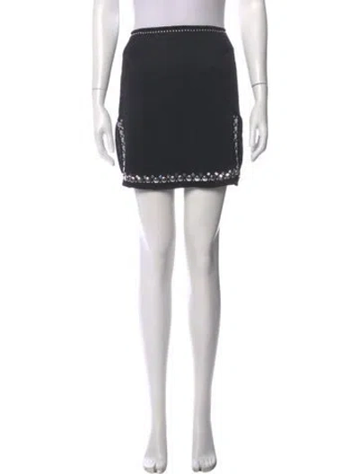 Pre-owned Rabanne Crystal Embellishments Mini Skirt In Black
