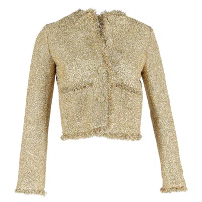 Rabanne Crystal Jacket In Gold Cotton