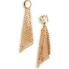 Rabanne Crystal Mesh Drop Earrings In Gold