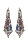 Rabanne Crystal Mesh Drop Earrings In Multi