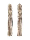 Rabanne Pink Silver Rhinestone Earrings In Metallic