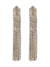 Rabanne Pink Silver Rhinestone Earrings In Metallic