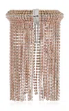 Rabanne Crystal Studded Fringe Cuff Bracelet In Pink