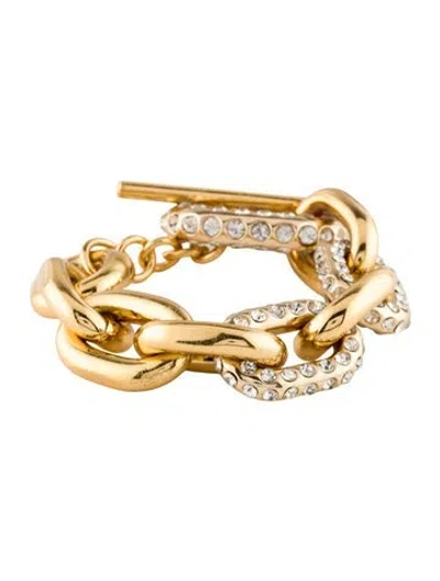 Pre-owned Rabanne Crystal Xl Link Bracelet, 7.25" In Multicolor