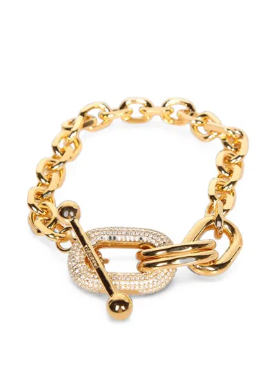 Rabanne Crystal-embellished Chain Bracelet In Gold